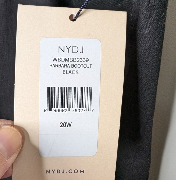 NYDJ Barbara Bootcut Jeans Black sz 20W NWT - Picture 5 of 9